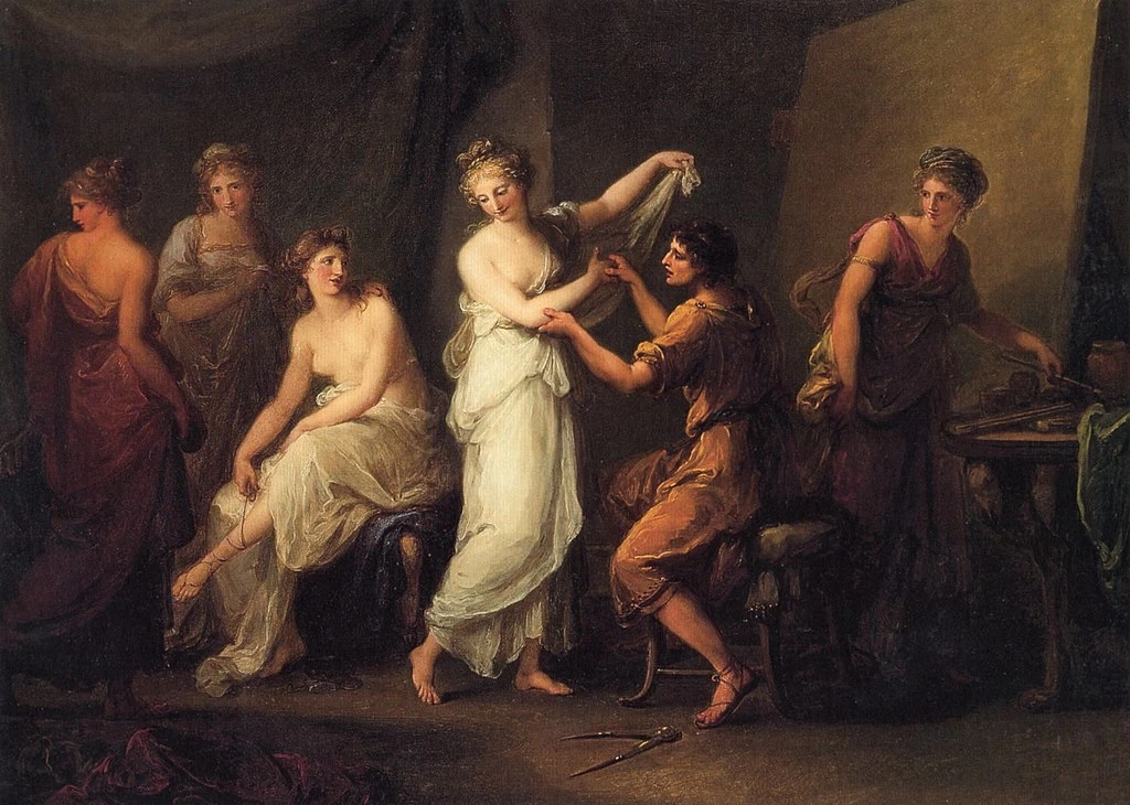 Angelika Kauffmann - 215, Zeusi seleziona modelli per la sua pittura di Elena di Troia
